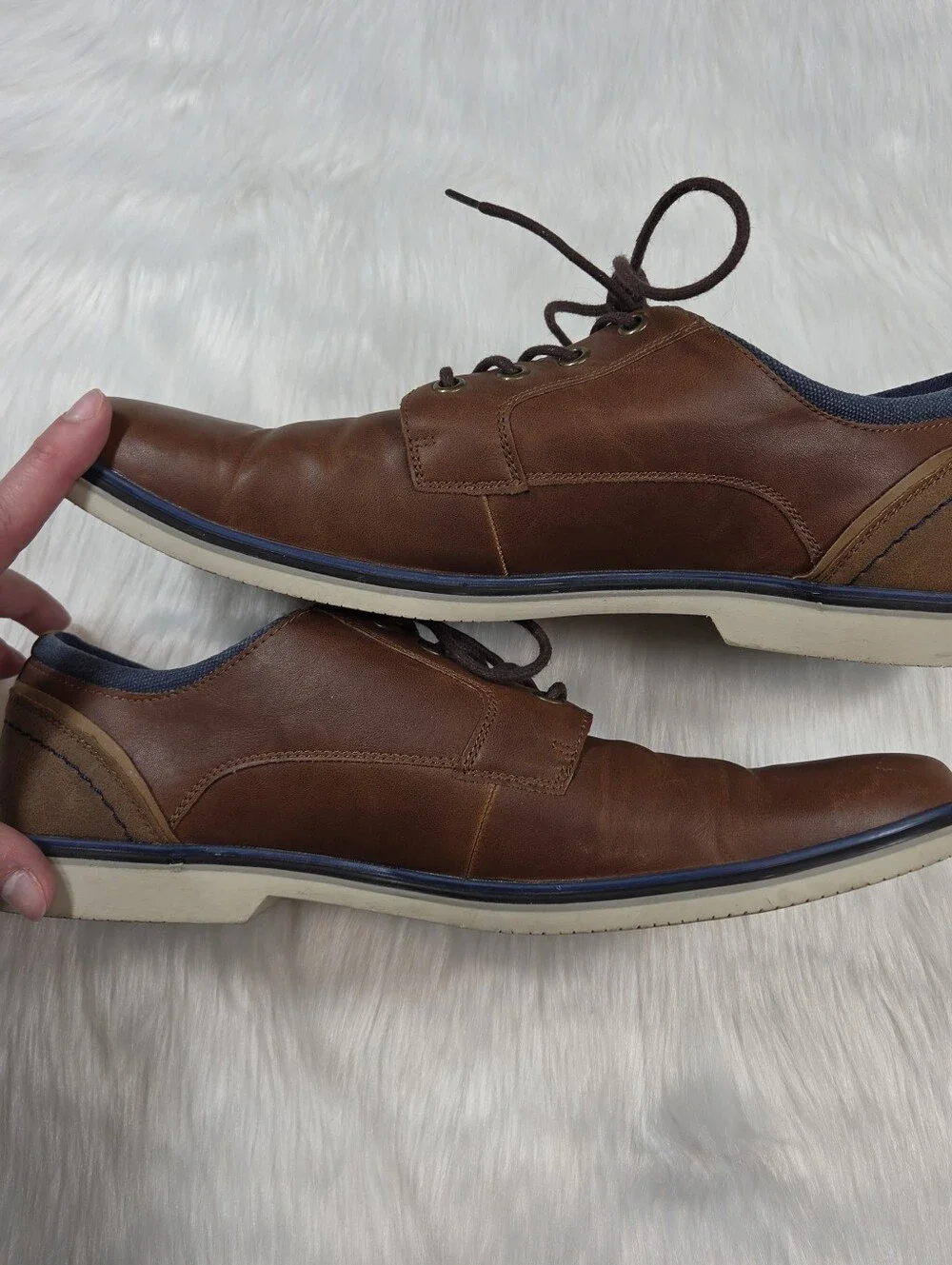 Sonoma Men's Tyler Mixed Media Tan Derby Shoes